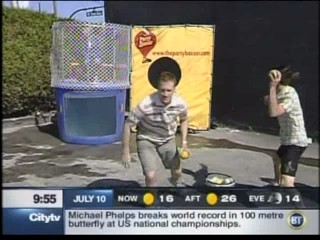 Breakfast TV - dunk tank