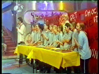 Ministry of Mayhem - School Dinners foodfight, Thank You Desk soakings & slimings.