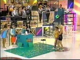 Contestant gets orange slime pour