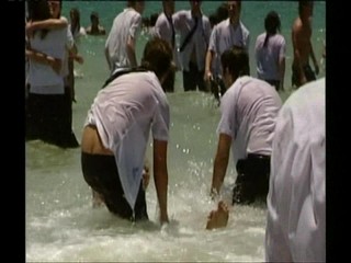 Channel 7  newsreporter Sarah Horsley dunked