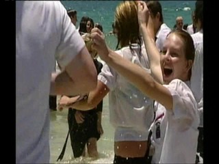 Channel 7  newsreporter Sarah Horsley dunked