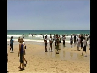 Channel 7  newsreporter Sarah Horsley dunked