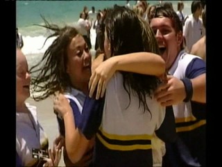 Channel 7  newsreporter Sarah Horsley dunked