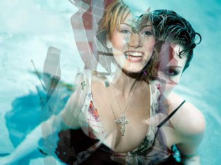 Delta Goodrem wetlook fashion shoot.