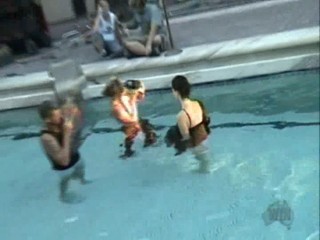 Delta Goodrem wetlook fashion shoot.