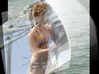 Delta Goodrem wetlook fashion shoot.