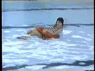 Gill in a wedding dress,  Sammy in yellow