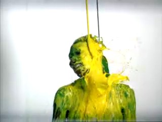 Funny commentary with paint shower