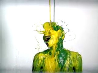 Funny commentary with paint shower