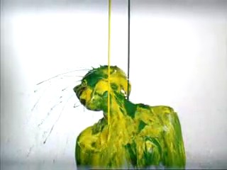 Funny commentary with paint shower