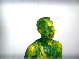 Funny commentary with paint shower