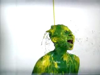 Funny commentary with paint shower