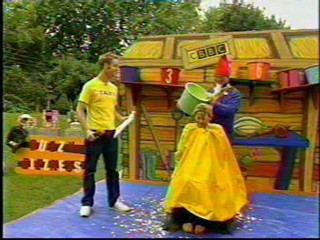 TV Presenter gunged and soaking from Generation Game