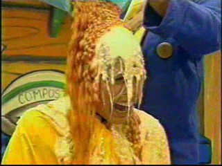 TV Presenter gunged and soaking from Generation Game