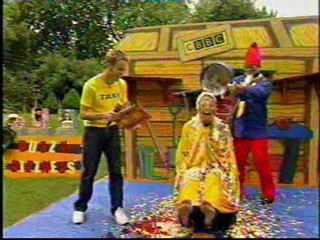 TV Presenter gunged and soaking from Generation Game