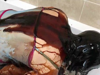 WET Not to Wear (Wetlook Girl), for Chocolate Topping (Messy Girl)