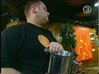 Three girls get wet on a TV show