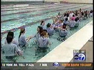 Chicago TV news - Nurses pool dunk