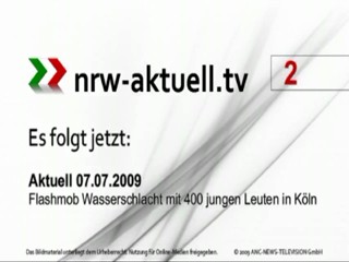 Water battle in Cologne, Germany