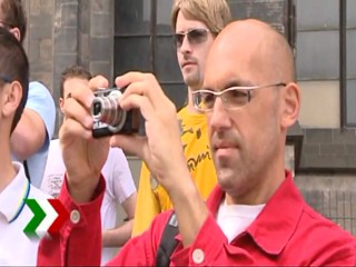 Water battle in Cologne, Germany