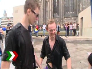 Water battle in Cologne, Germany