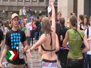 Water battle in Cologne, Germany