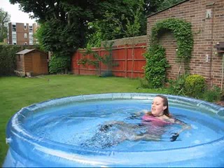WetMar - Pink Dress & boots in the pool