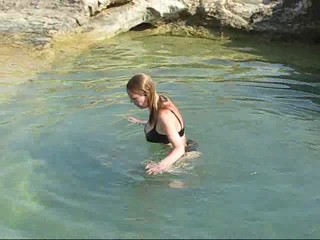 Wetmar swimming in black underwear in Cyprus